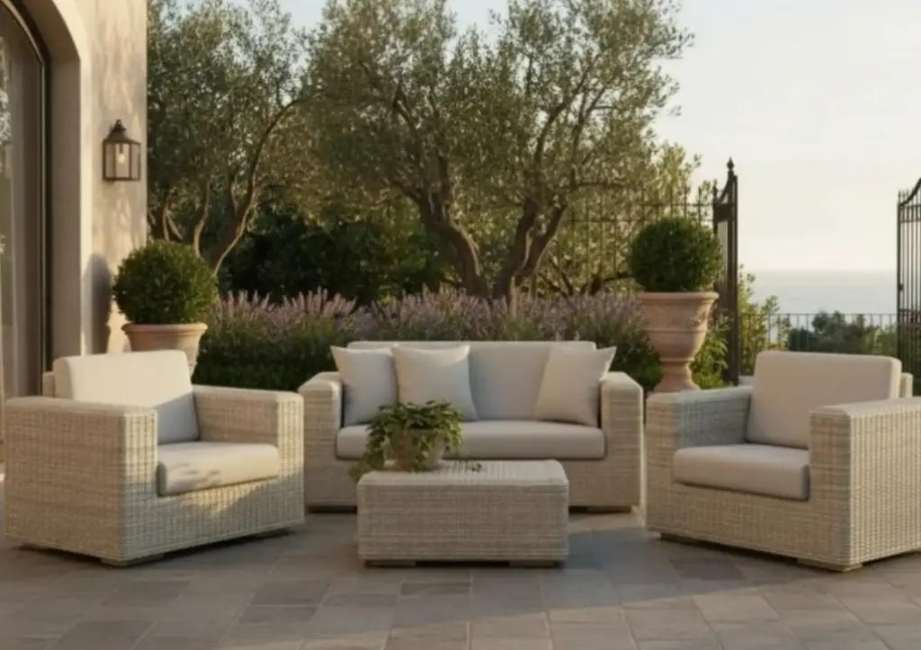  MOB JUEGO DE SALA DE 4 PLAZAS-TUK (Verde (VER07LU), BLANCO)